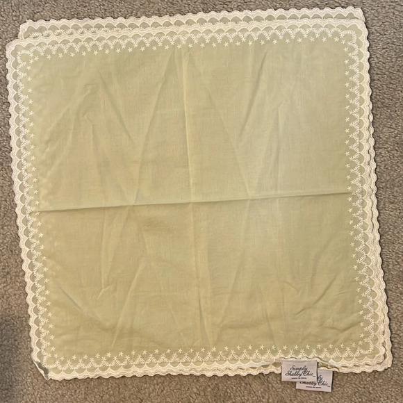 2 Simply Shabby Chic Napkin Placemat Table Cover Hanky Handkerchief Doily Green - Picture 4 of 4